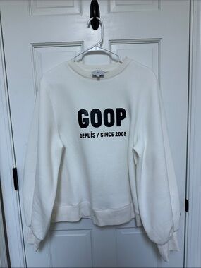 GOOP Cream Logo Crew Sweatshirt - L